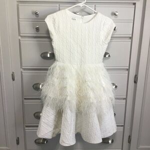 Chasing Fireflies White Feather Dress Size 10 Swan Winter Wonderland Fairy
